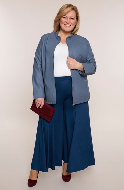 Pantaloni culotte tricotati albastri