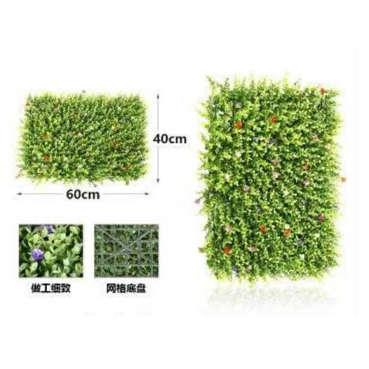 Műnövény dekorációs falpanel virágokkal 60x40cm Kmt STYLE