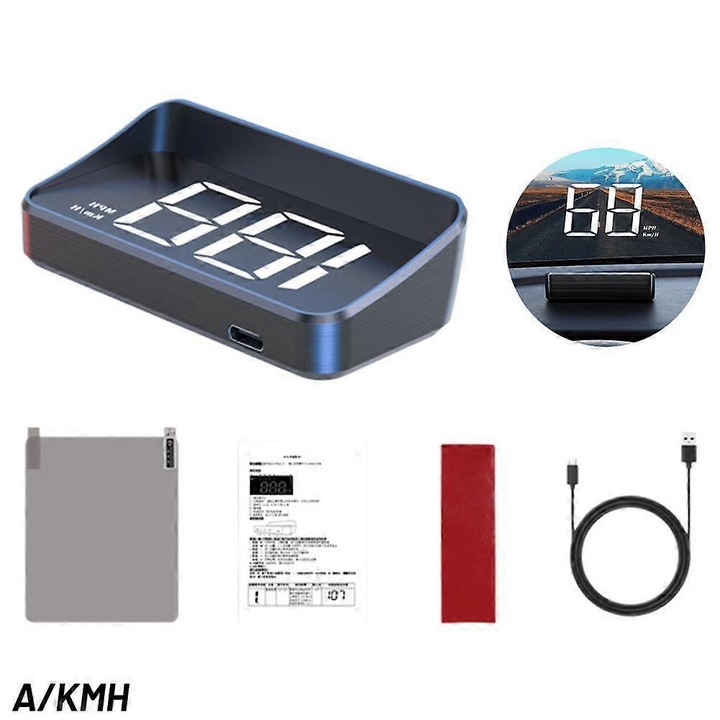 Display auto Head-up, digital alb, design integrat, dimensiuni compacte ...