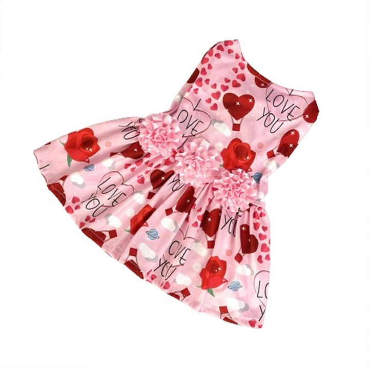 Fusta pentru caini mici, roz, marimi XS-XL, set de 1 buc.