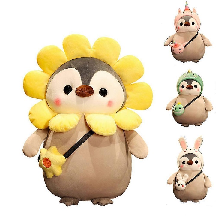 Jucarie de plus Pinguin, 25cm, super moale, pentru adolescenti, set 1 buc.