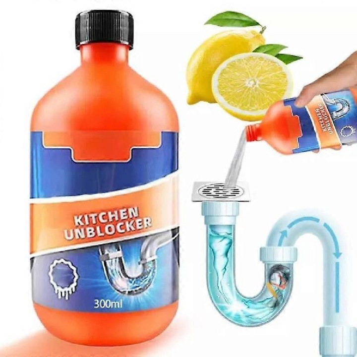 Lefolyótisztító, Momeng, 300/500ml, kíméletes formula, mosogatóhoz és WC-hez