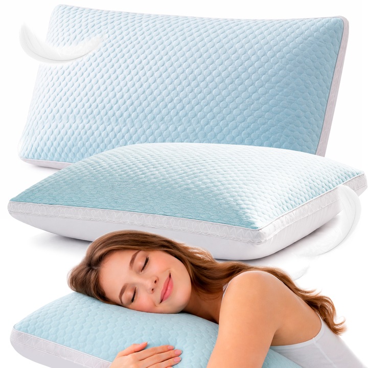 Perna racoroasa, PIXEL, 47x67cm, structura 3D, suport ergonomic, culoare Aqua Blue