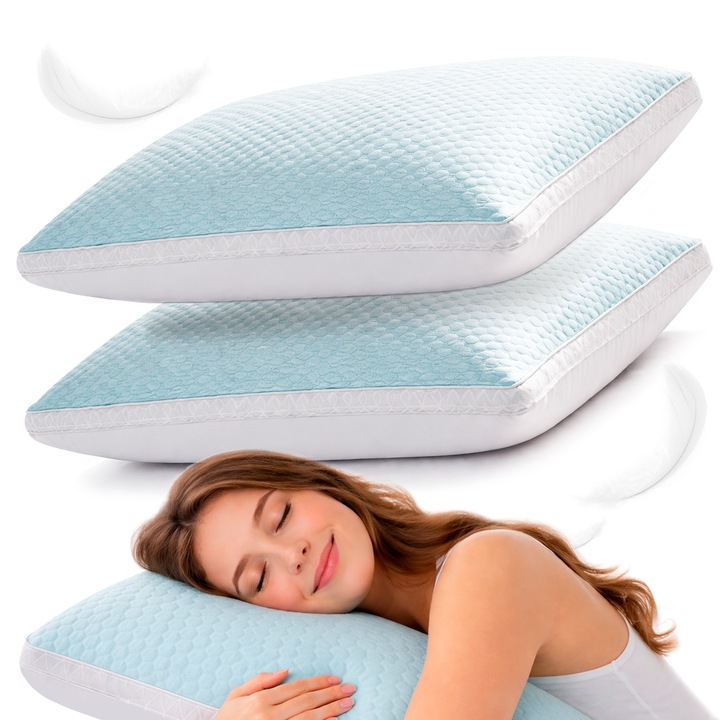 Set 2 perne racoritoare, 47x67cm, Aqua Blue, material 100% poliester