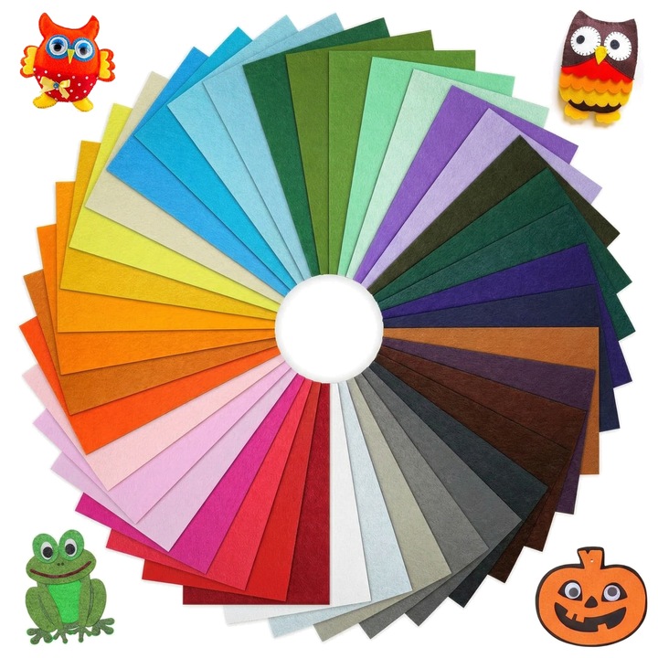 Set 10 foi filc decorativ, 30x20cm, 1mm, mix culori, PIXEL