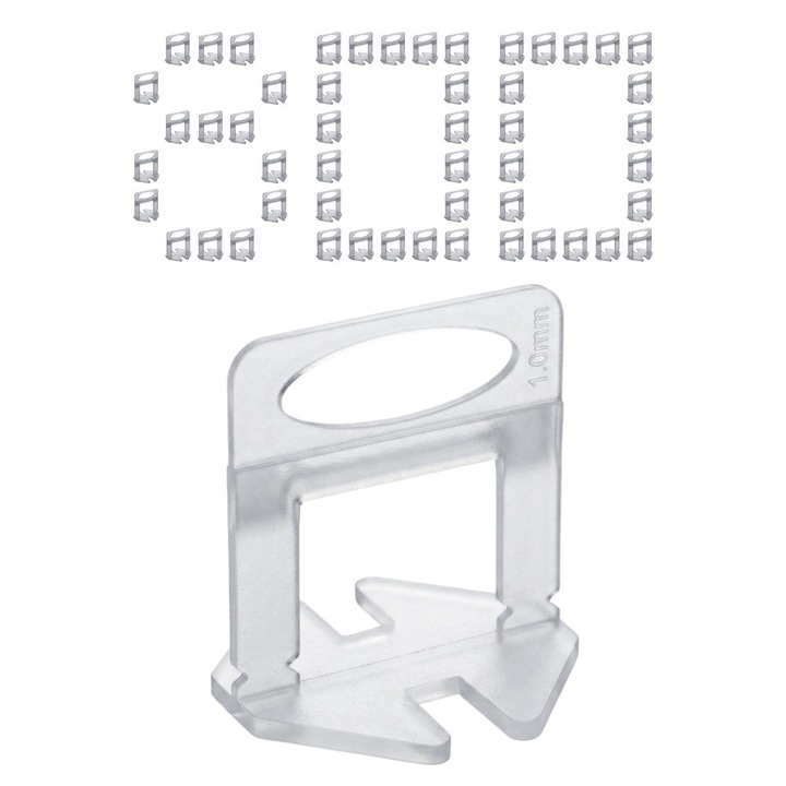 Set 800x Clipsuri pentru nivelarea placilor ceramice si gresiei, 1.0 mm, Alb