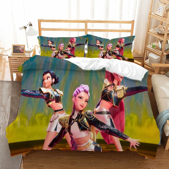 3D ágyneműgarnitúra, Demon Huntress Squad, 130x200cm, 3 részes