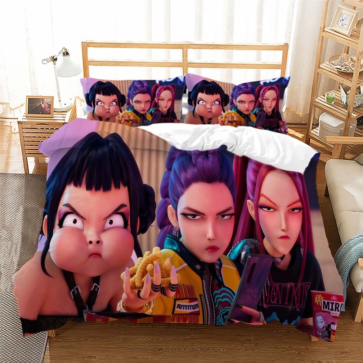 3 részes ágyneműgarnitúra, Demon Huntress Squad, 130x200cm, többszínű