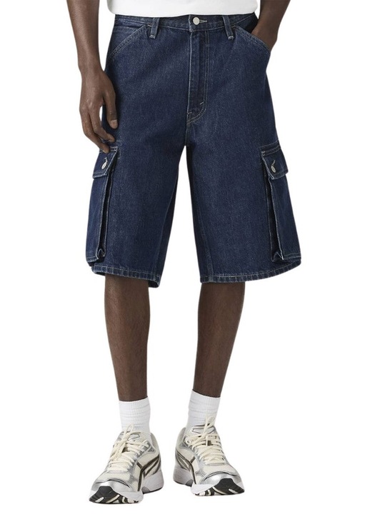 Pantaloni scurti barbatesti, Levi's 478, croiala larga, albastru, bumbac