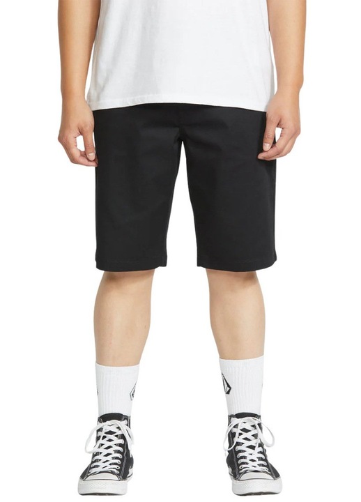 Мъжки къси панталони Volcom, чино, черен, 5 джоба