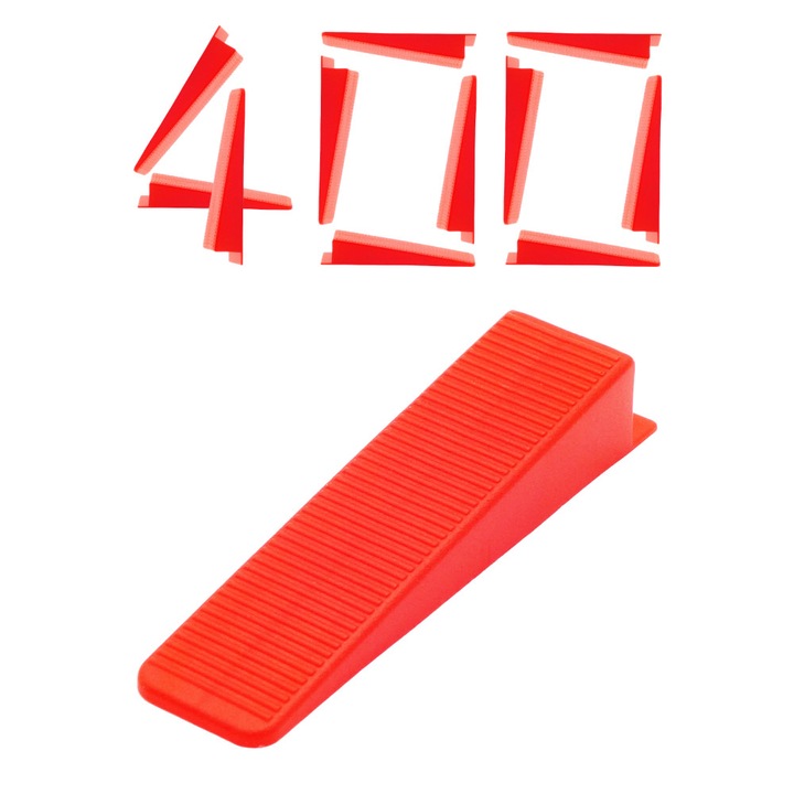Set 400x Pene pentru nivelare gresie si faianta, 89.7 x 21 x 15.5 mm, Rosu