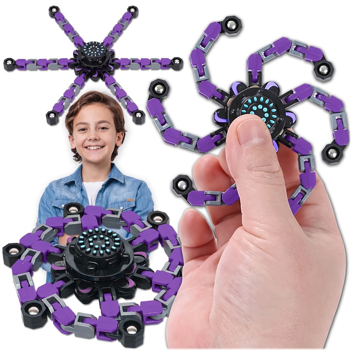 KRUMAD Fidget Spinner 2 az 1-ben, robot transzformálható, antistressz spinner, szenzoros játék gyerekeknek és felnőtteknek, kompakt, folyékony mozgással, ideális irodába, iskolába és ajándéknak