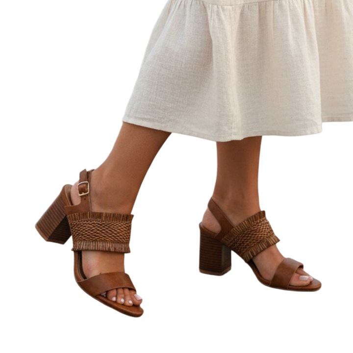 Sandale cu toc GL05maro 124628, Maro