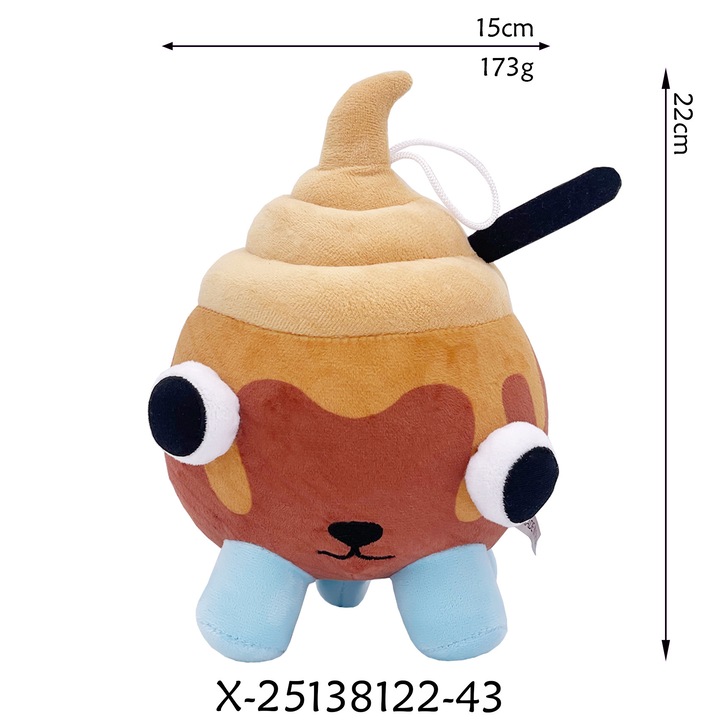 Jucarie de plus - Albina in borcan, portocalie-rosie, 15x22cm