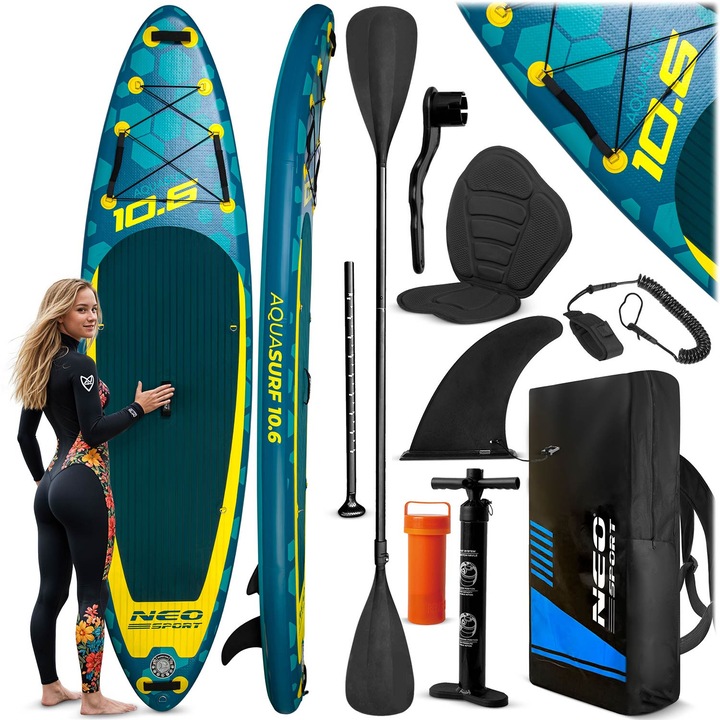 SUP deszka Neo-Sport Aquasurf 320x84x15cm kék stabil könnyű