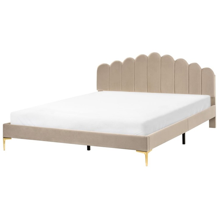 Ágy Bársony Sauvian 180 x 200 cm Tópszín