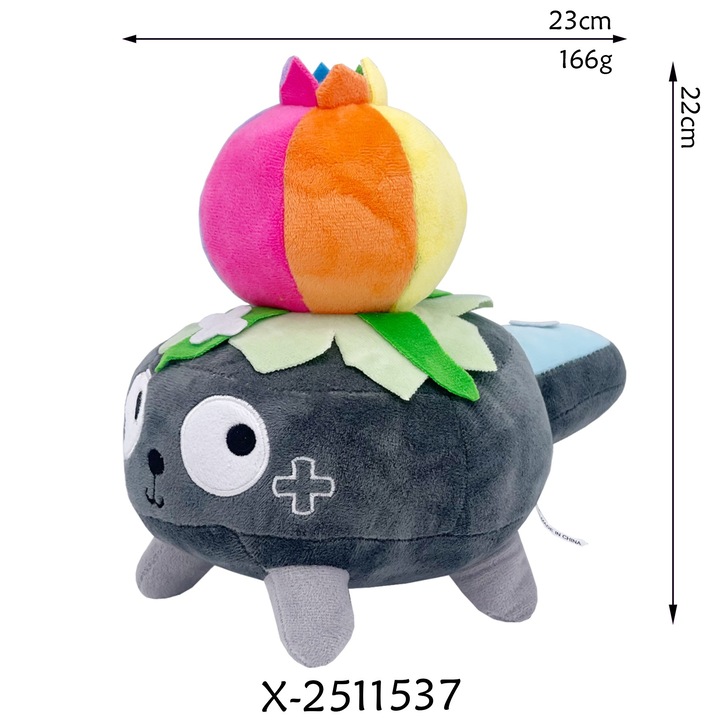 Scaun de plus, 23x22cm, gri cu motive de dovleac