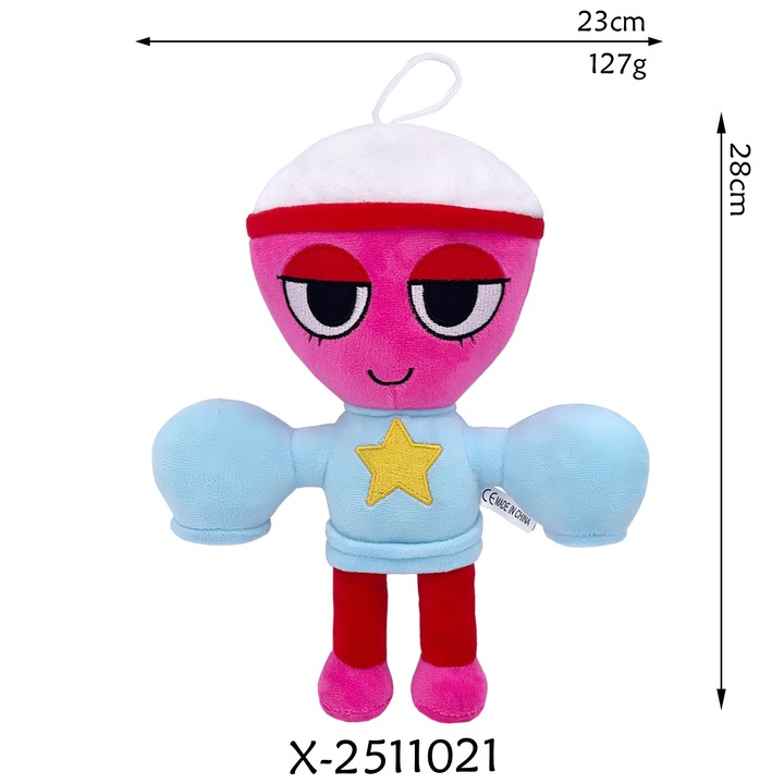 Jucarie de plus Monstru, rosu si albastru, 28x23cm