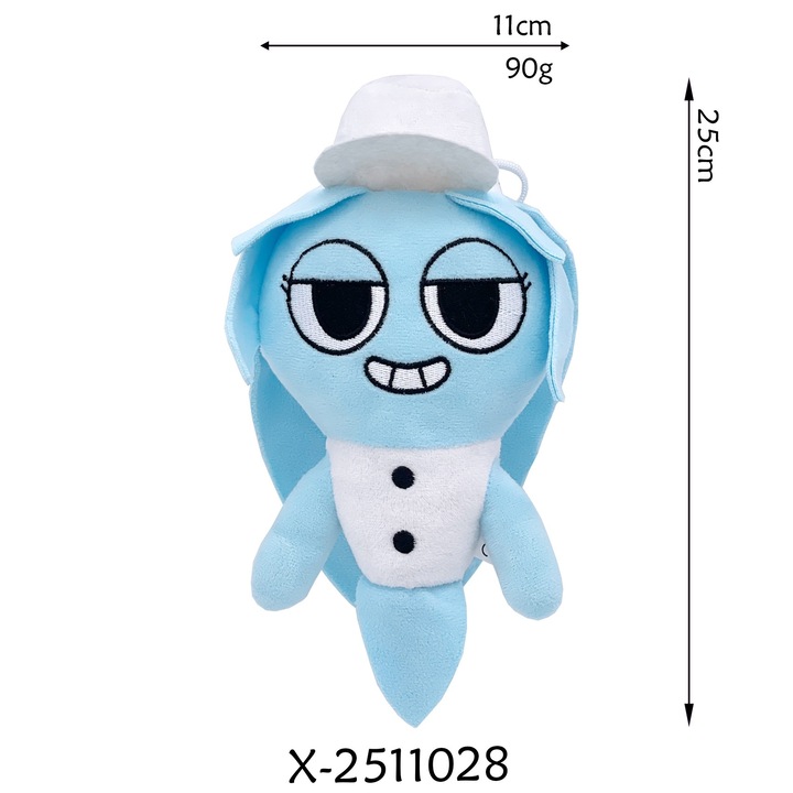 Jucarie de plus, fantoma albastra, 25x11cm, multicolor