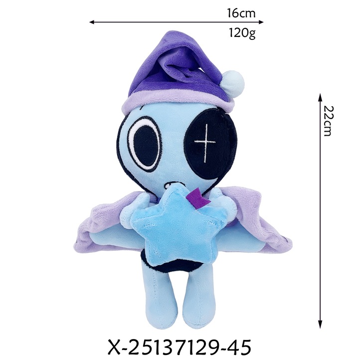 Jucarie de plus - Figura cu un ochi, mantie purpurie, multicolor, 22x16cm