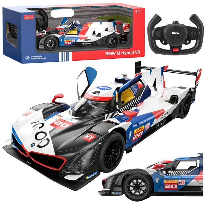 Rastar BMW M Hybrid V8 RC autó, 1:14, LED, 35.6x14.2x9.4cm