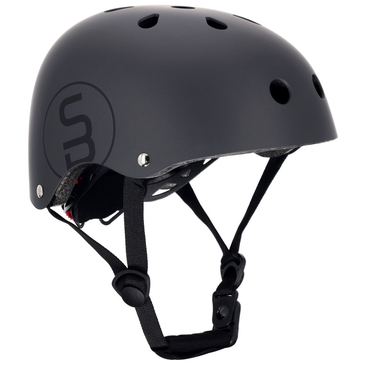 Sun Baby Gyermek Kerékpáros Sisak, Tökéletes Illeszkedés, S 50-54 cm, LED-del és Mágneses Rögzítéssel, Könnyű, Fekete