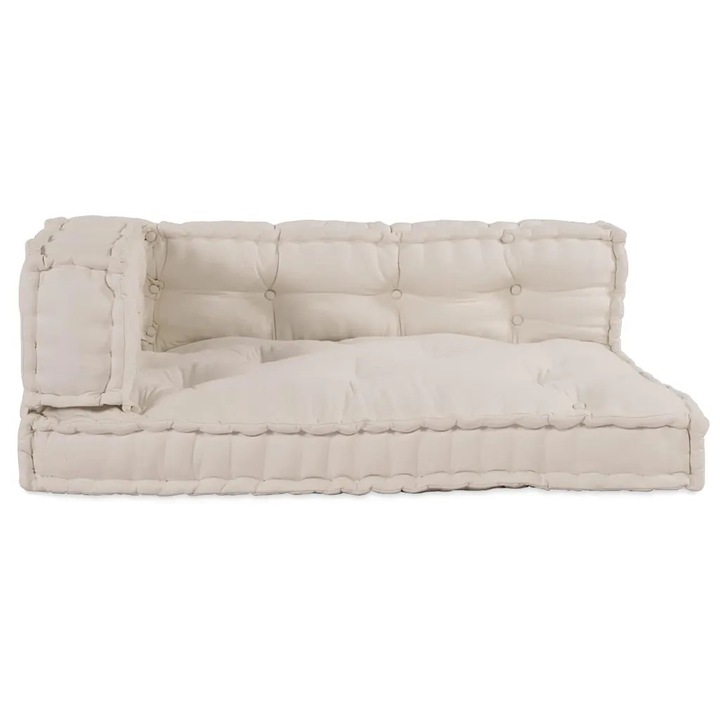 vidaXL Pallet Sofa Párna 3 pcs Krémszínű 120 x 80 x 34 cm Szövet 4019080