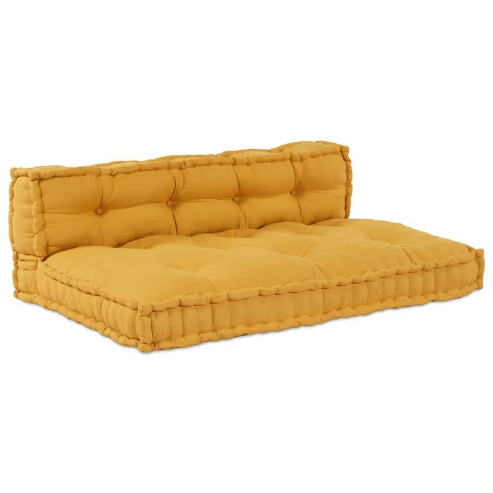 vidaXL Pallet Sofa Párna 2 pcs Sárga 120 x 80 x 38 cm Szövet 4019093