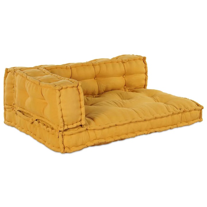 VidaXL Pallet Sofa Párna 3 pcs Sárga 120 x 80 x 38 cm Szövet 4019092