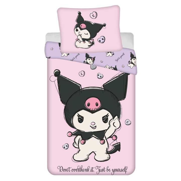 Hello Kitty Kuromi Be Yourself ágyneműhuzat 140×200cm, 70×90 cm