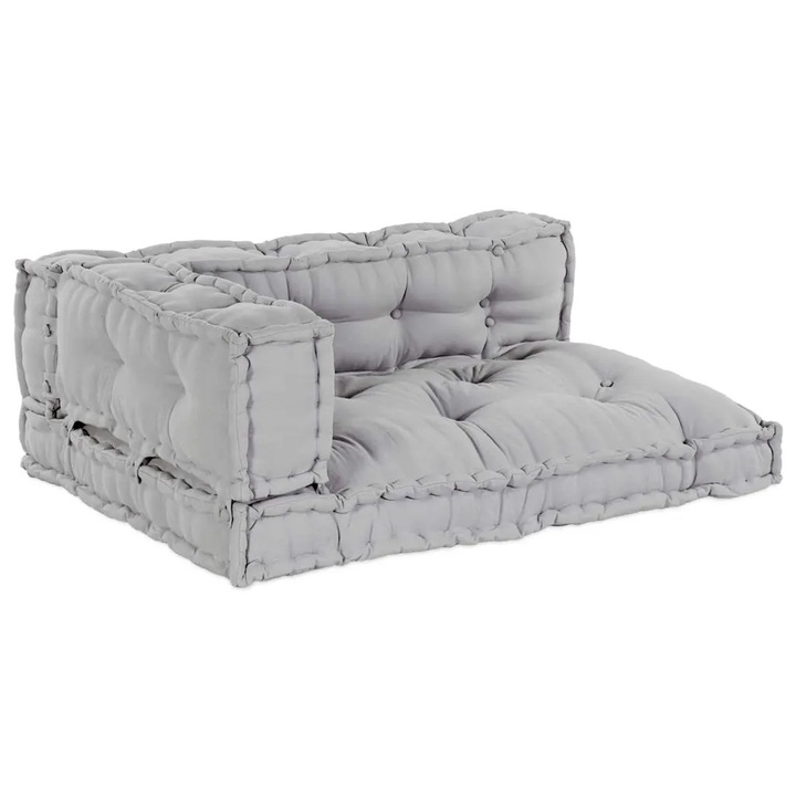 VidaXL Pallet Sofa Párna 3 pcs Szürke 120 x 80 x 38 cm Szövet 4019098