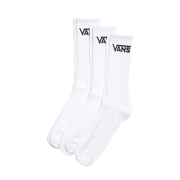 Детски спортни чорапи, Vans, Classic K Crew, бели, комплект от 3 чифта, размер 27-30 EU