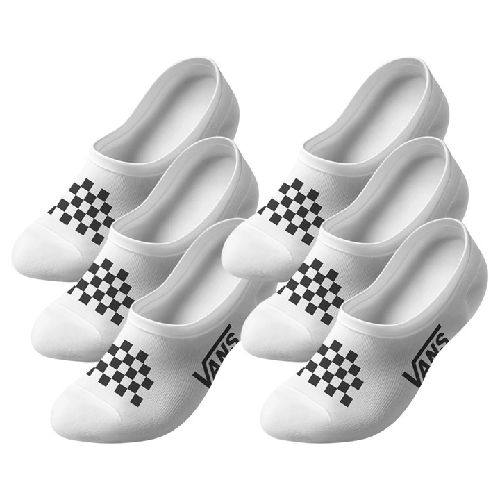 Sosete sport Vans, set 6 perechi, model checkerboard, alb/negru, marime 42-47.5 EUmodelalb/negruEU
