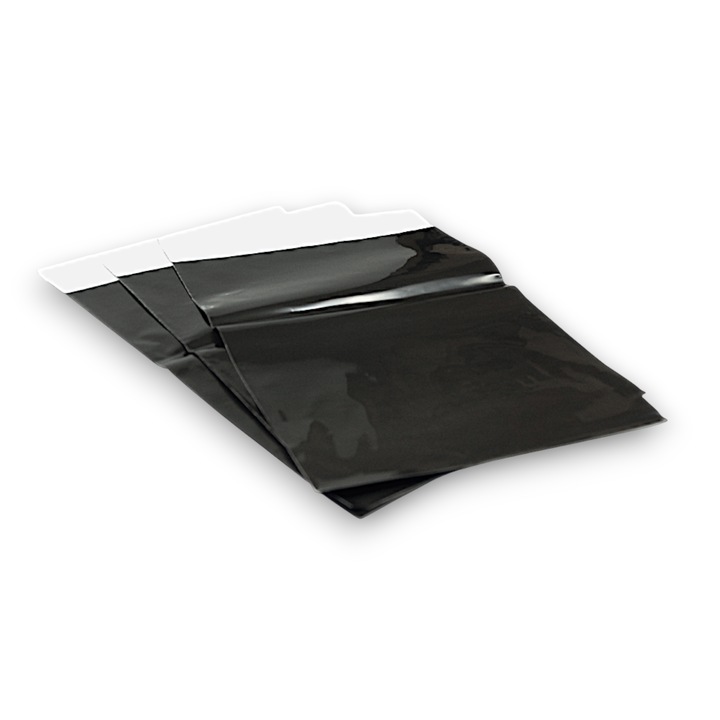 KALENA borítékok, 100 db-os készlet, fekete fólia, 310x420 mm, tartós, öntapadós