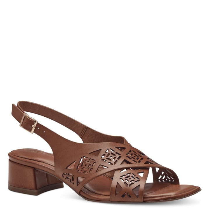 Tamaris csatos női áttört barna bőr szandál 28252-42-440 07757 Méret 41