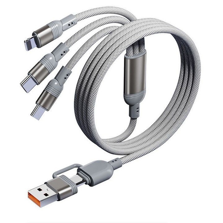 Adatkábel 5 az 1-ben IPSTYLE USB Type C, Lightning, Micro, gyorstöltés, 1.2m