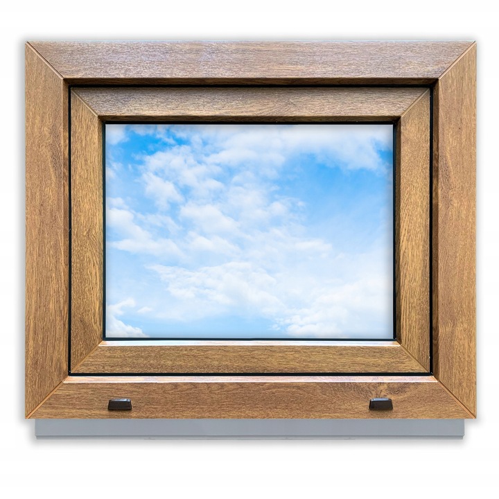 PVC ablak Lorac Zloty Tölgy 60x50cm dupla üveg bal nyitás dupla