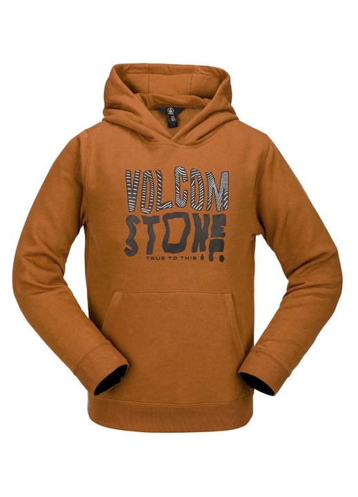 Детски суичър Volcom, карамел, полар памук/полиестер, щампа Trapped Stone, 116 CM