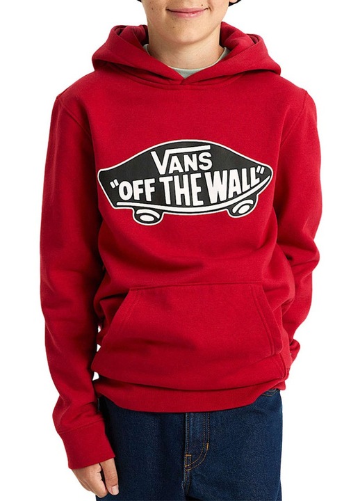 Детски суичър Vans, автентичен стил, червен, мека материя, стандартна кройка, 128-134 CM