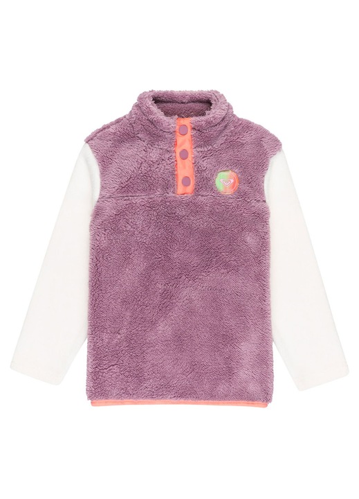 Детски суичър, ROXY, MINI WENTY K, свободен, лилав, рециклиран полар, 98 СМ