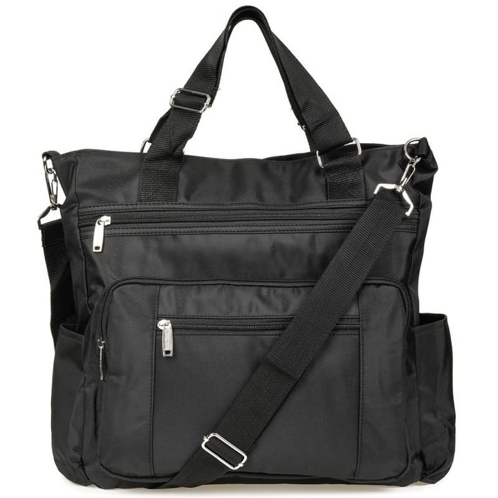 Bevásárlótáska, Zbroja, mikroszálas, könnyű, fekete, több rekesszel ellátott szett