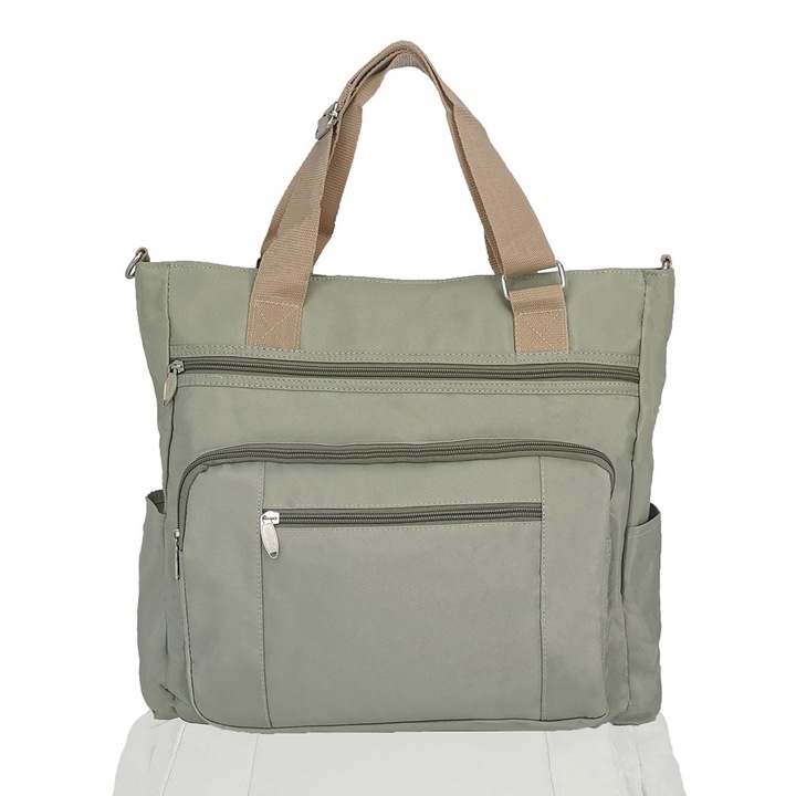 Bevásárlótáska, Zbroja, mikroszálas, könnyű, bézs, 3 belső zsebbel