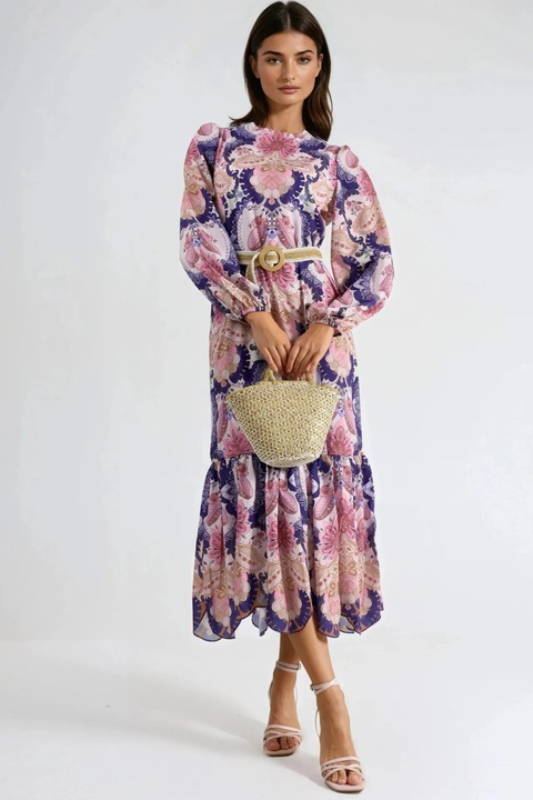 Rochie Midi, MSN Collection, poliester/lycra, multicolor