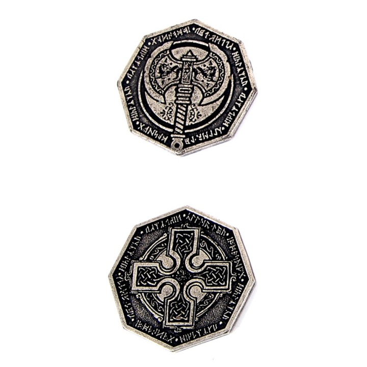 Moneda metalica argintie Drawlab greutate mare