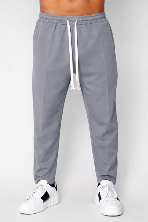 Pantaloni lungi cu snur usor conic Grey 20964, Gri