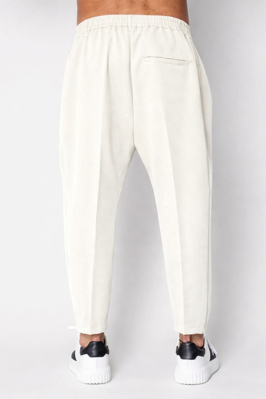 Meltermarie Lasat Pantalon lung conic cu tur lasat Off White Alb XL INTL - eMAG.ro