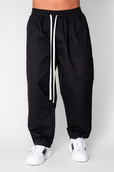 Pantalon lung drept cu buzunare Black 20981, Negru