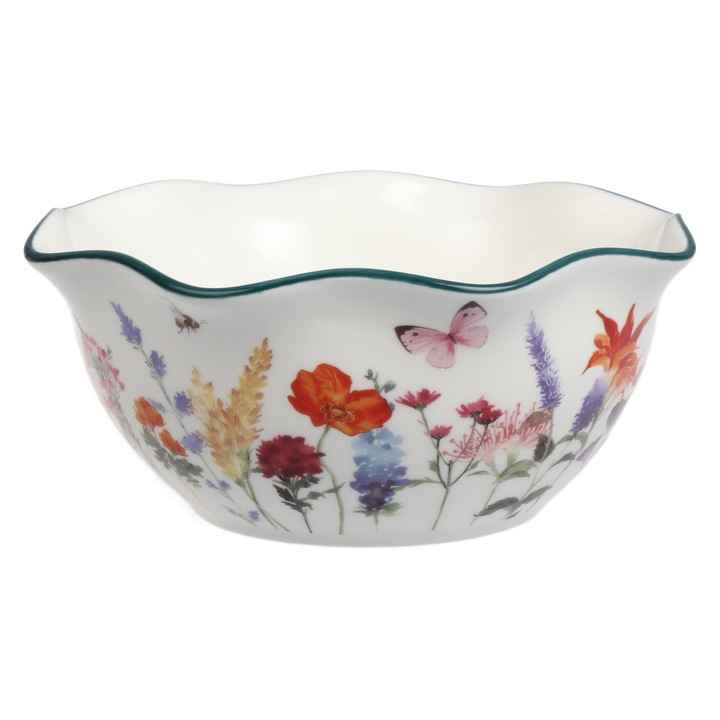 Bol ceramic 16 cm, MPLCo 500 ml, motiv flori de camp, multicolor