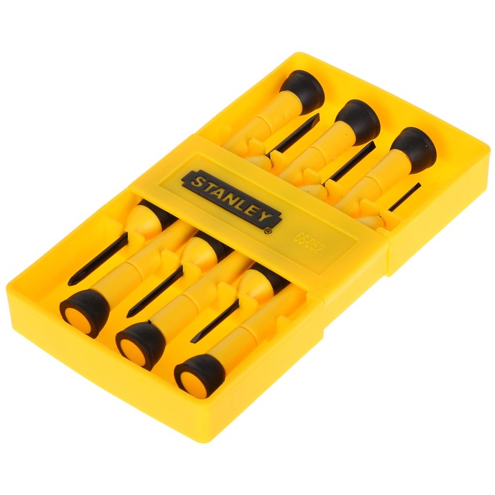 Комплект отвертки Stanley, 6 броя, размери 1.4x3.0mm, двукомпонентни