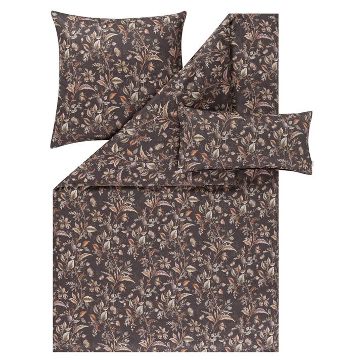 Lenjerie de pat Estella, model Jolanda, satyna Mako, 140x200cm, set 3 piese, multicolor